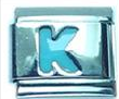 Light blue letter K - Italian charm - Click Image to Close